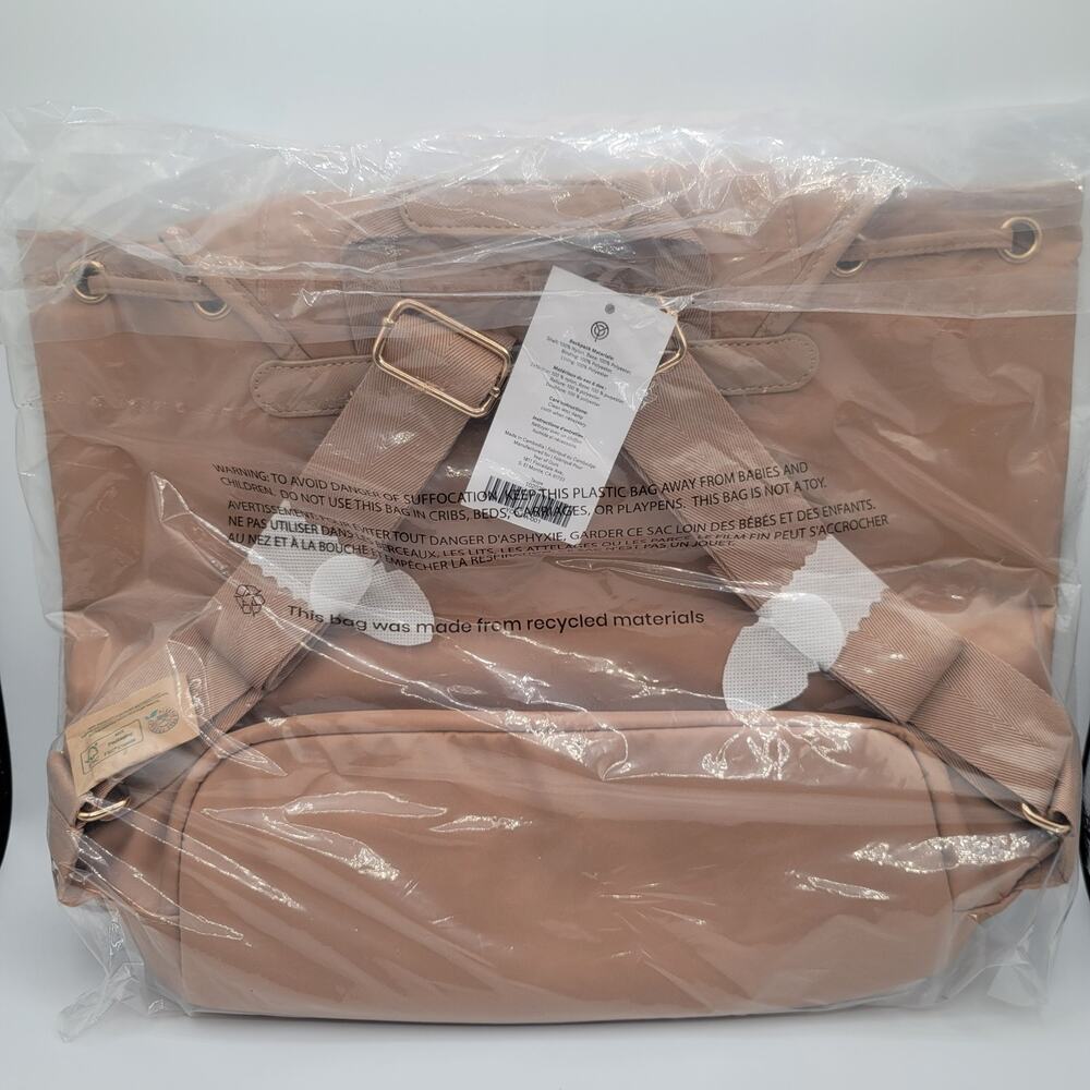Year of Ours x FFF Taupe Nylon Backpack NWT - Convertible Tote Bag w/ Pockets - Picture 2 of 10